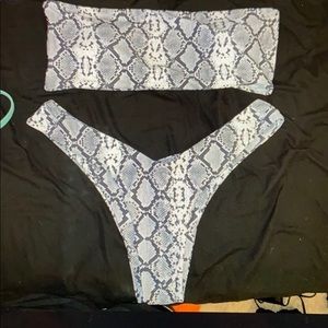 Snakeskin Zaful Bandeau Bikini